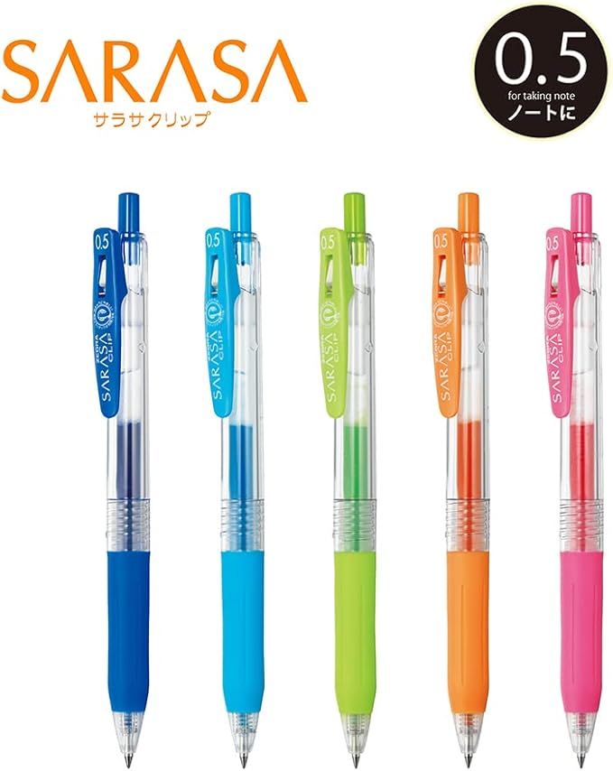 ZEBRA Sarasa Clip 0.5, 5 Color Set (JJ15-5CA)