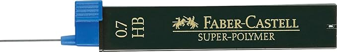 Faber-Castell Super Polymer 205039 Fine Lead Set of 6 with 12 Leads 0.7 mm HB Hardness