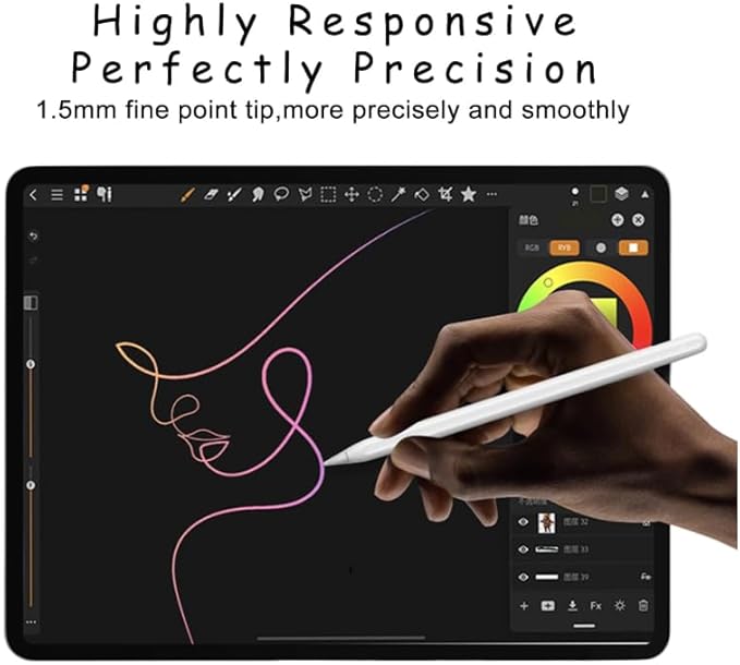 Stylus Pen for iPad Pencil 6th-10th&11th Gen,2Pack Pencil Pro with Palm Rejection iPad Pen for 2018-2025 iPadPro 11/12.9/13in/M4,iPad Air 13/11(M2/M3),iPad Air 3/4/5,iPadMini 7/6/5
