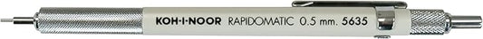 KOH-I-Noor Rapidomatic Mechanical Pencil, .5mm Lead, White, 1 Each (5635)