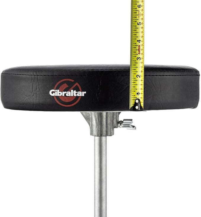 Gibraltar Drum Seat Throne, 13” Round Vinyl Seat, Adjustable Height, Cushioned Top with Memory Lock, Single-Braced Collapsible Tripod for Portability (5608)