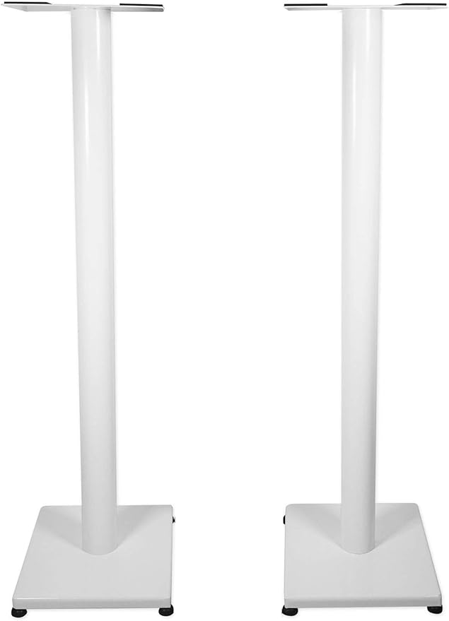 Rockville Pair RS37W V2 37" Steel Bookshelf Speaker/Studio Monitor Stands, 60 lbs Capacity, Cable Management, Anti-Vibration Pads, Adjustable Feet, for Home Audio and Studio Monitoring