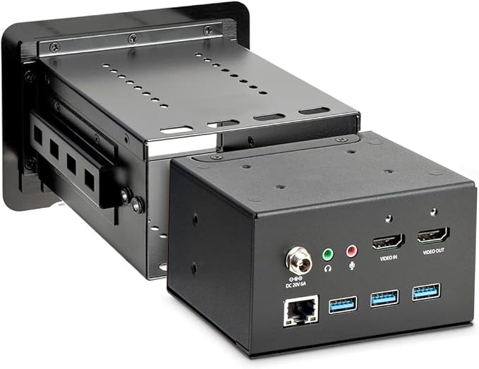 StarTech.com Conference Room Docking Station - Universal Laptop Dock - 4K HDMI, 60W Power Delivery, USB Hub, GbE, Audio - in-Table Connectivity Box for Huddle/Boardroom Collaboration Space, TAA