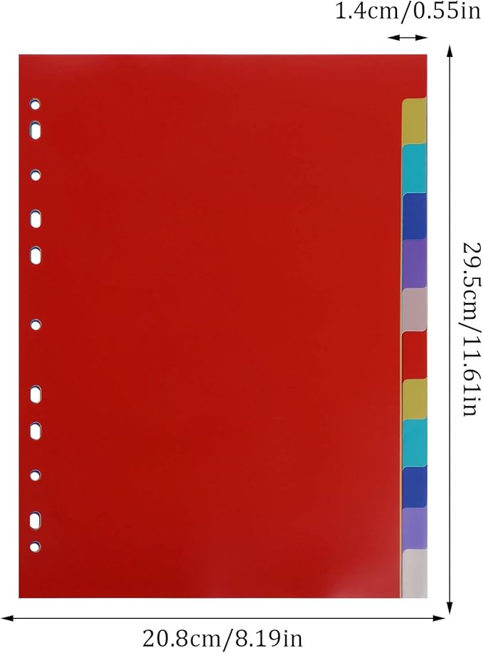 48 Tab Binder Dividers 3 Ring Plastic Binder Dividers with Tabs, Multicolor Notebook Dividers for 2/3/4/11 Ring Binders, Letter Size (8.2×11.6 Inch)