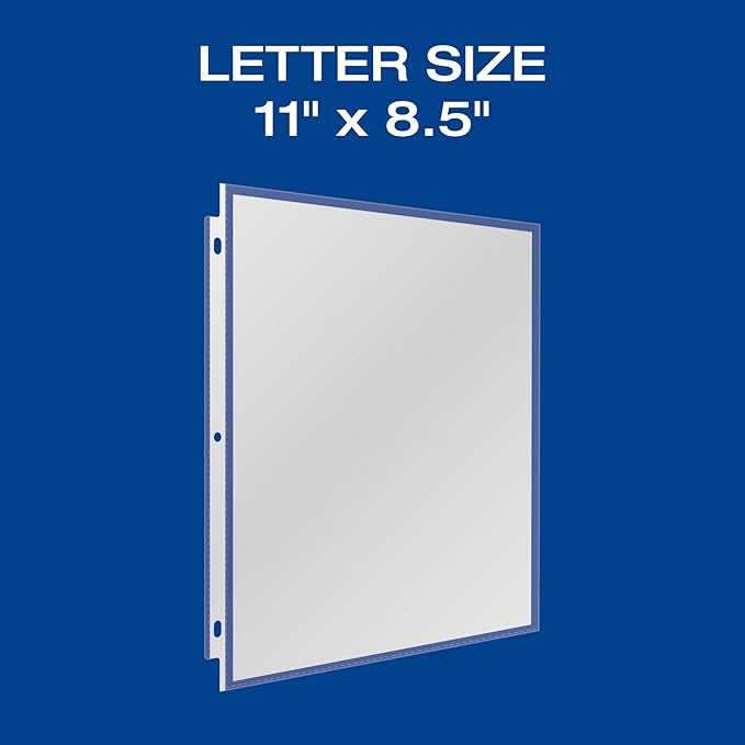 Oxford Sheet Protectors,Clear Finish,Page Protectors for 3 Ring Binder,Top Load,Letter Size Plastic Sleeves,Reinforced 3 Hole Punch for Binders, (33268),(Pack of 1000)