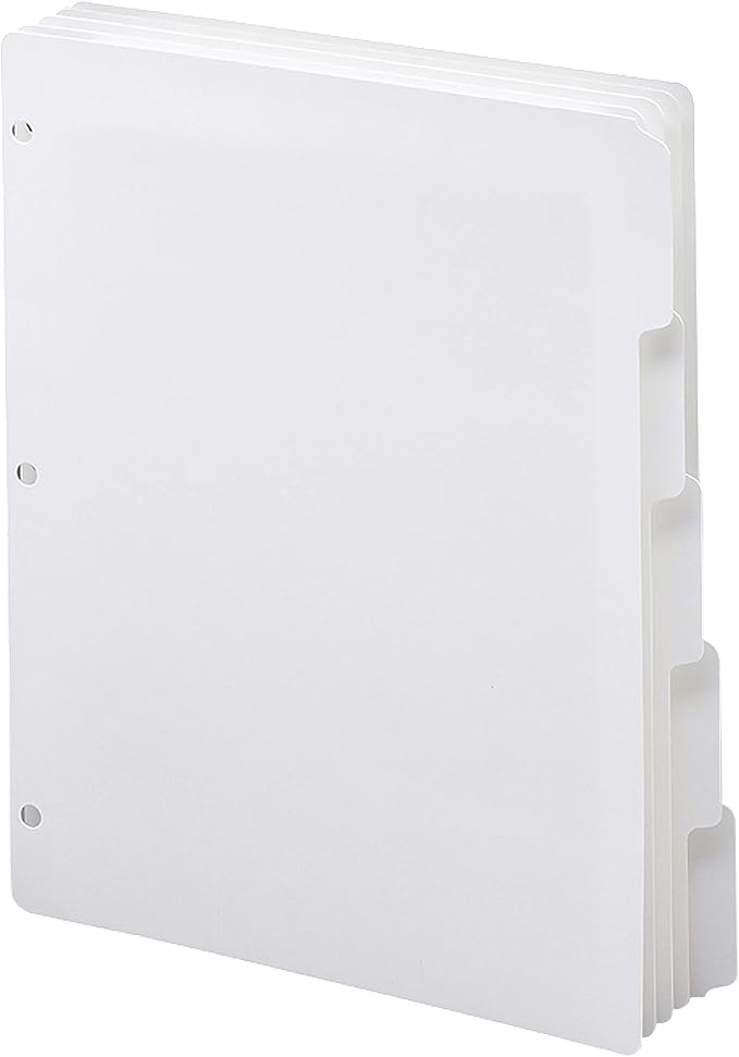 Smead 89415 Three-Ring Binder Index Divider 5-Tab White