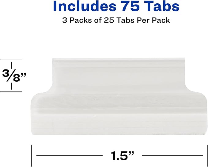 Avery Index Tabs with Printable Inserts, 1-1/2", Self-Adhesive, 25 Tabs Total (16230)