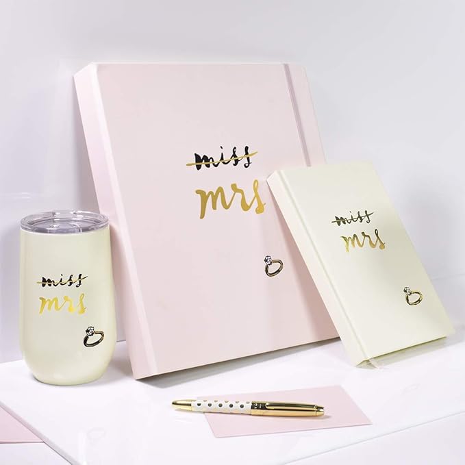 Kate Spade New York, Women's Bridal Journal, 8.25" x 5.25" Bound Notebook With 200 Lined Pages, Miss to Mrs.