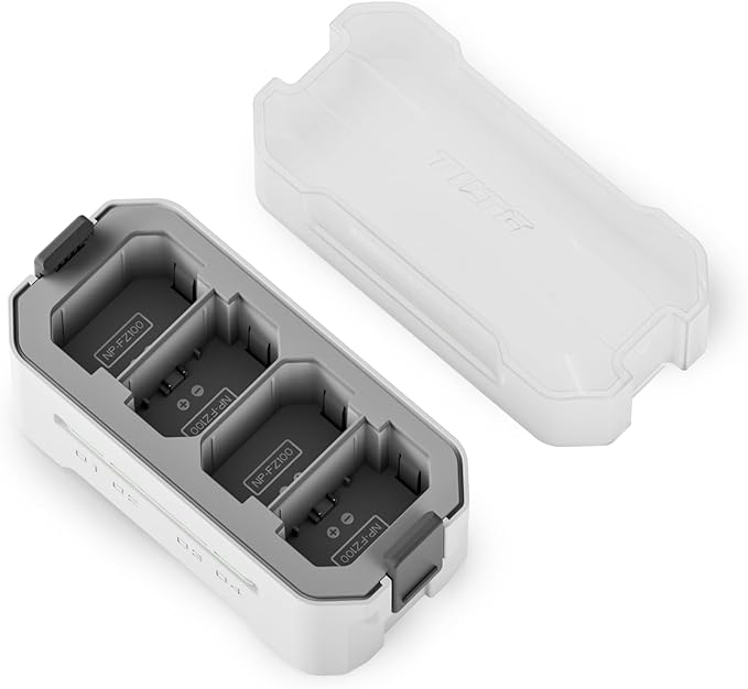 Tilta NP-FZ100 Charging Station Battery Kit, 4-Slot 45W PD USB-C Fast Charger | Compatible with Sony NP-FZ100 Batteries | High Capacity Portable Charging Hub, 4 Batteries - Off White