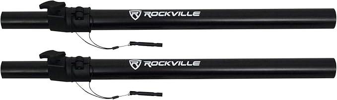 Rockville RVSM1 Pair of Near-Field Studio Monitor Stands, Adjustable Height 33-45in, Heavy-Duty Steel, EVA Foam Padding, Vibration Reduction, for Home Studio Musicians and Audio Engineers