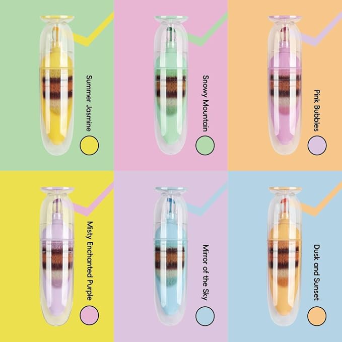 6 Pcs Scented Highlighters Pens,Cute Design Assorted Colors Highlighter Set,Transparent Widen Chisel Tip,Dry-Quickly,No Bleed,Ideal for Office