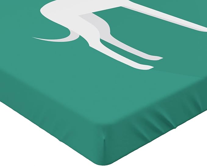 Ambesonne Dog Lover 2 Pack Fitted Sheet, Simplistic of Dog, Bed Cover All-Round Elastic Deep Pockets 2 Pieces, Package Contains 2 Full Size Fitted Sheets, Seafoam Grey