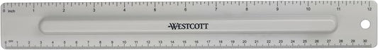 Westcott 17355 12-Inch Ruler Set with Pencil Storage, Innovative Design for Easy Measuring and Organization at School or Office, 2-Piece Set