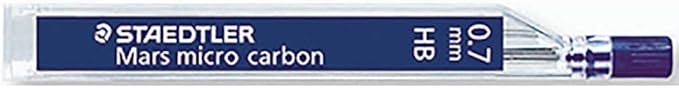 Staedtler Micro Mars Carbon Mechanical Pencil Leads, 0.7 mm, H, 60 mm x 12 (250 07 H)