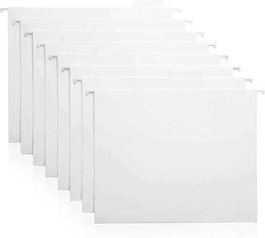 White Hanging File Folders – 8 Pack, Letter Size File Organization Folders for Home, Office, School & Filing Cabinets