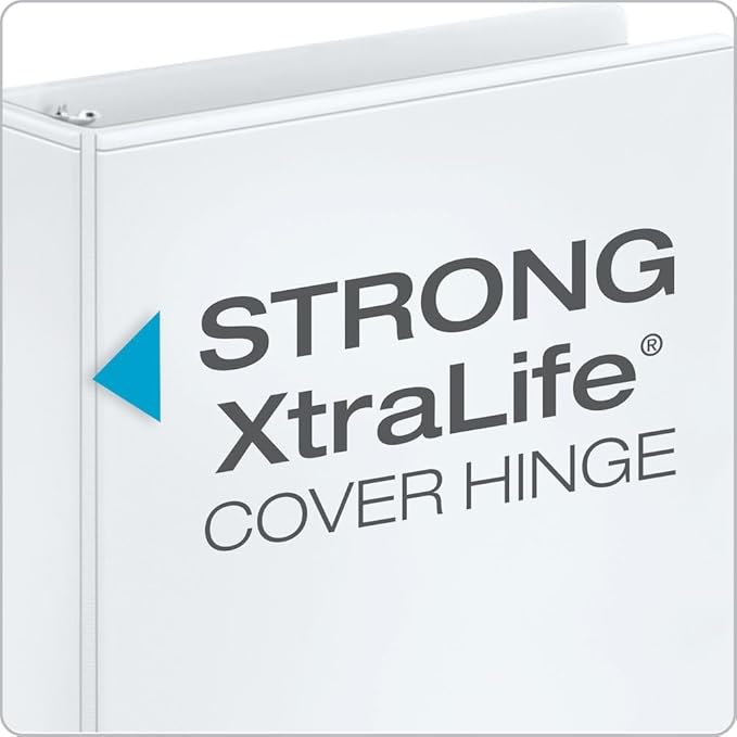 Cardinal 3 Ring Binder, 3 Inch Performer ClearVue Binder, Round Rings, 625-Sheet Capacity, Customizable ClearVue Covers, PVC-Free, White (67524)