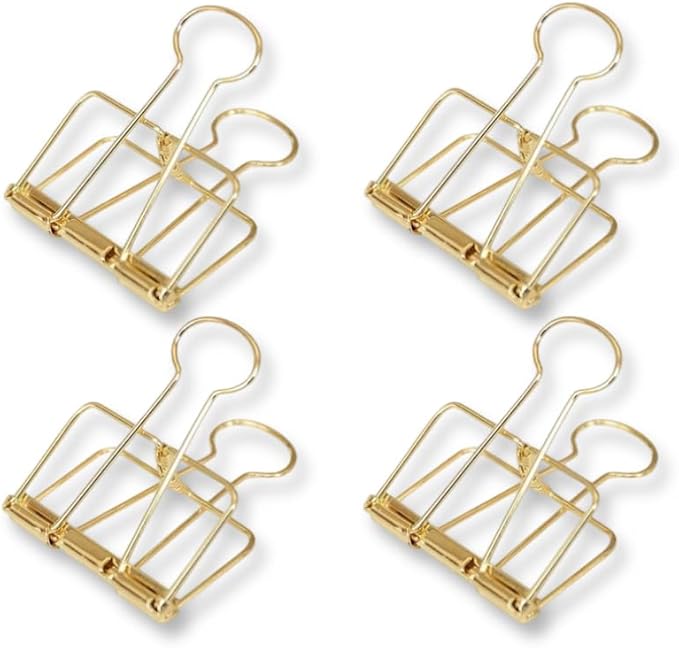 4Pcs Golden Hollow Out Long Tail Wire Binder Clips Paper Binder Clip Large 51mm Binder and Paper Clips Small in Size and Light in Weight,Clips, Clamps and Rings,Clips, Clamps and Rings