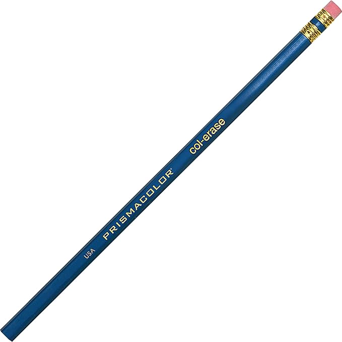 Prismacolor Col-Erase Erasable Colored Pencil, 12-Count, Blue (20044)