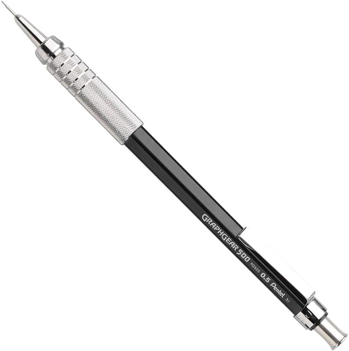 Pentel GraphGear 500 Mechanical Drafting Pencil, (0.5mm), Fine Line, Black Barrel (PG525A)