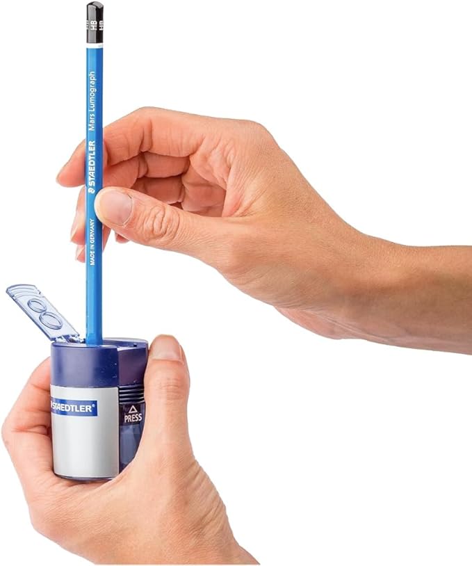 STAEDTLER Pencil Sharpener with 2 Holes - Dual Size Manual Sharpener for Standard, Colored & Makeup Pencils - Compact Design, 12 Pack