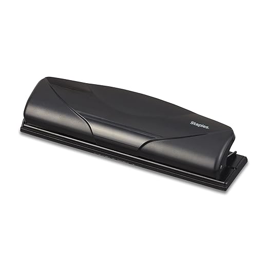 Staples Mini 3-Hole Punch, 6 Sheet Capacity, Black, 3/Pack (ST21419/21419VS)