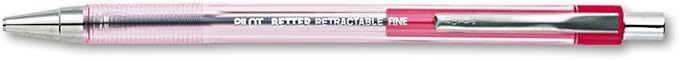 PILOT The Better Ball Point Pen Refillable & Retractable Ballpoint Pens, Fine Point, Red Ink, 12-Pack (30002)