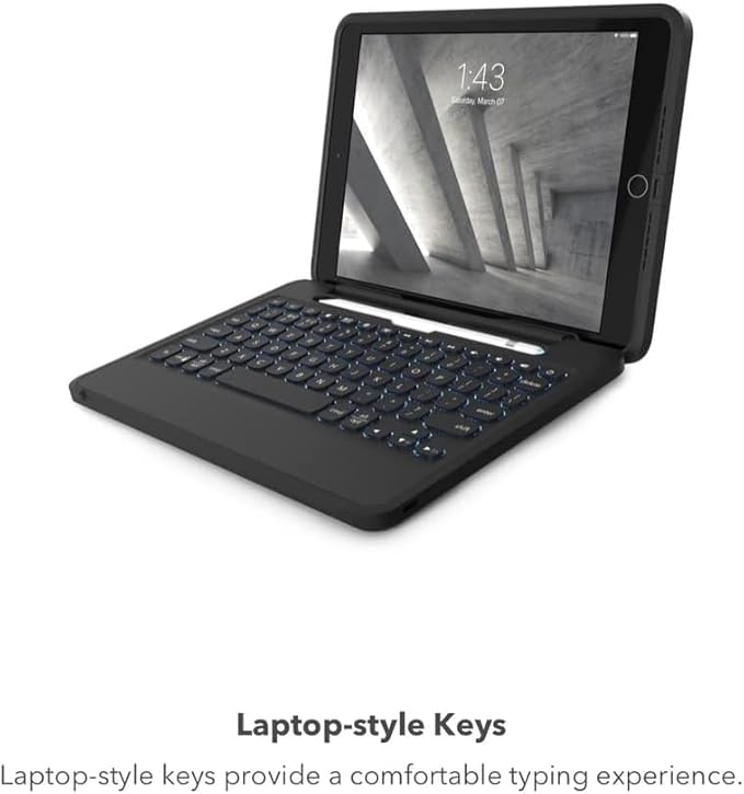 ZAGG Rugged Book iPad Pro 11-inch (M5)/ Pro 11-inch (M4) Keyboard Case - Durable Magnetic-Hinged, 6.6 Feet Drop Protection, Backlit Laptop-Style Keys, Multi-Device Pairing, Detachable Keyboard