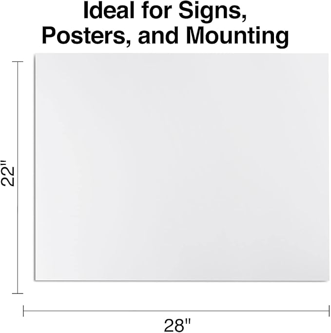 Staples Poster Board, 22" x 28", White, 20/Carton - Display Boards for School & Office Projects