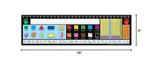 Really Good Stuff 24PK Zaner-Bloser Self-Adhesive Vinyl Desktop Reference Nameplate with Letters, Numbers, Colors-Traditional Manuscript Name Tags