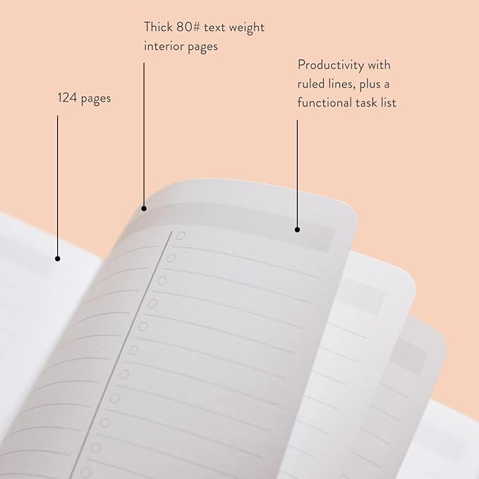 Erin Condren Print Softbound Productivity Notebook - 124 pages, 80 lb. of Premium Paper, College Ruled Lines, Checklist for List-Making - 5" x 8.25", Watercolor Leopard