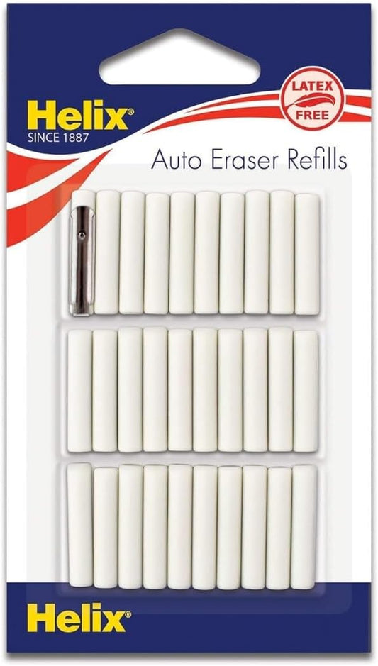 Helix 19071 Automatic Eraser Refills, Pack of 30