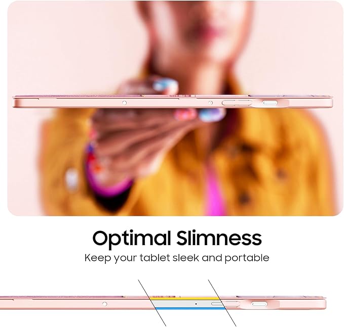 Fintie Hybrid Slim Case for Samsung Galaxy Tab S10 Lite/ S10 FE/ S9 FE 10.9 Inch/Tab S9 11 Inch with S Pen Holder, Shockproof Cover with Clear Transparent Back Shell, Auto Wake/Sleep, Dreamy Marble