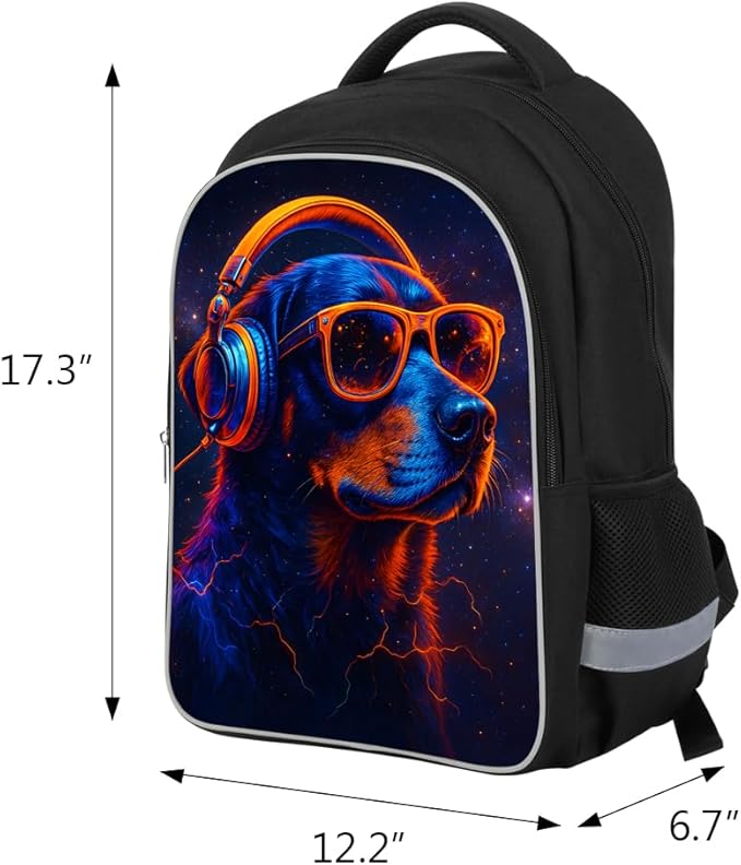 School Backpack for Boys 17" Boys Backpack for Kids Children Teens Elementary Middle School - Students Bookbag Ages 6-18 Travel Back Pack Dog