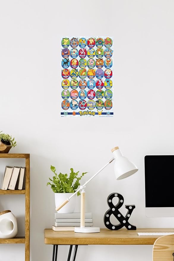 Pokémon: All-Time Favorites - Grid Wall Poster, 22.4L" x 14.7W", Premium Unframed Version