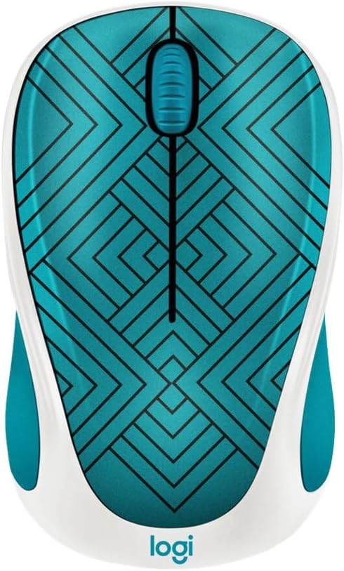 Logitech M317C Wireless Mouse - Teal Maze (Renewed)