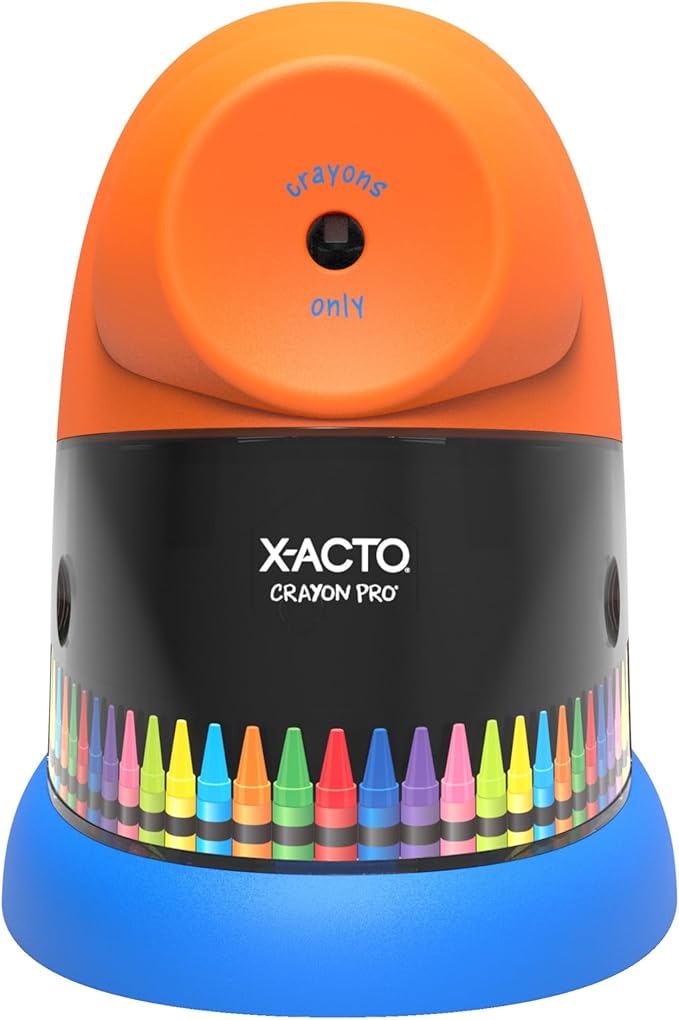 X-ACTO Crayon Pro Electric Sharpener, SafeStart Automatic Motor, Great for Home or School Use