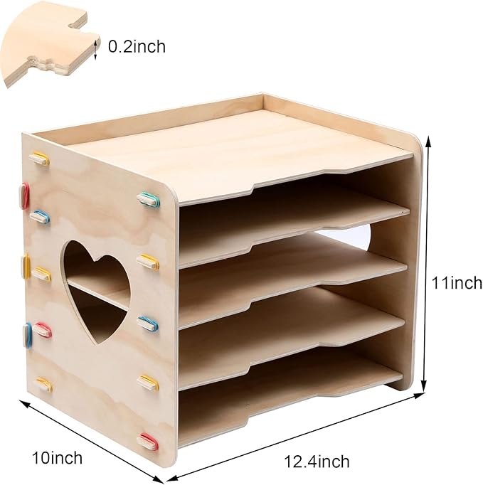 5 Tier Office Paper Organizer Cute Desk Organizer File Organizer Desktop for Office School Home Magazine Scrapbook Folders Letter Tray Paper Holder Desk Organizers Classroom Storage