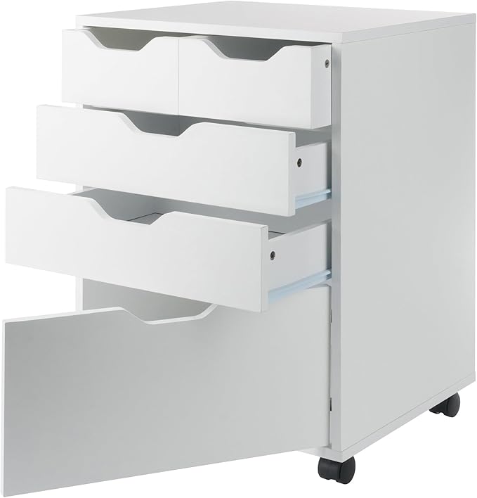 Winsome Halifax Bins & Drawers Mobile Cabinet, for Home Office, White