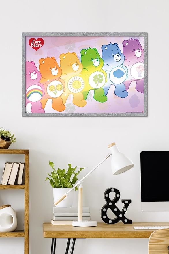Care Bears - Care Bear Stare Wall Poster, 34L" x 22.4W", Gray Framed Version