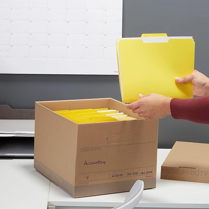 STAPLES Medium Duty 100% Recycled Storage Boxes Letter/Legal Size 12/Pack