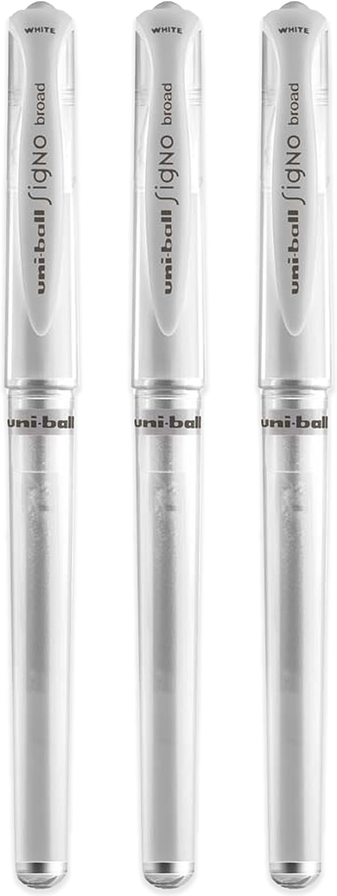 Uni-Ball UM 153 Signo Broad Point Gel Pen - White - Pack of 3