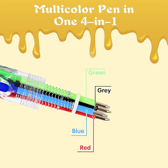 70 Pack Mini Multicolor Pens in One 4-in-1 Fun Pens Cute Ballpoint Pen Bulk for Birthdays Parties Fun Gifts Assorted Ink Kawaii Pen