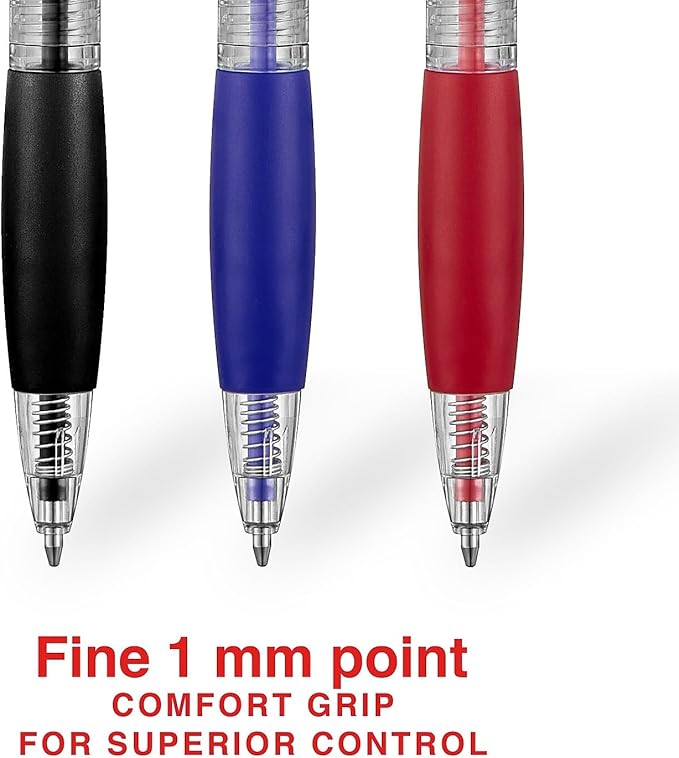 STAPLES Retractable Ballpoint Pens, Medium Point 1.0mm, Assorted Ink Colors, 50 Pack – Bulk Writing Pens for Offices & Classrooms