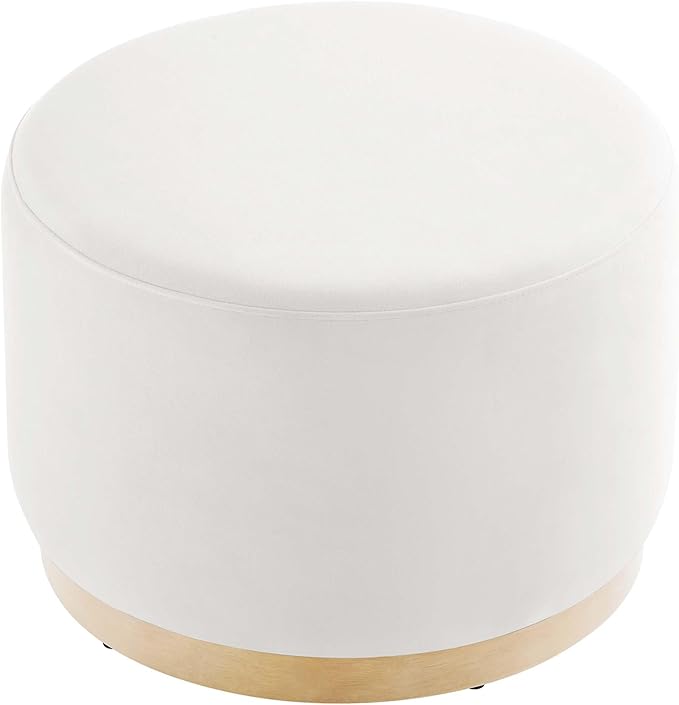 Modway Large 23" Round Performance Velvet Upholstered Upholstered Ottoman