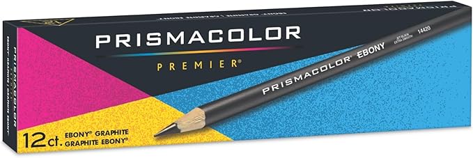 Prismacolor Ebony Graphite Drawing Pencils, Black, Adult Coloring, Box Of 12