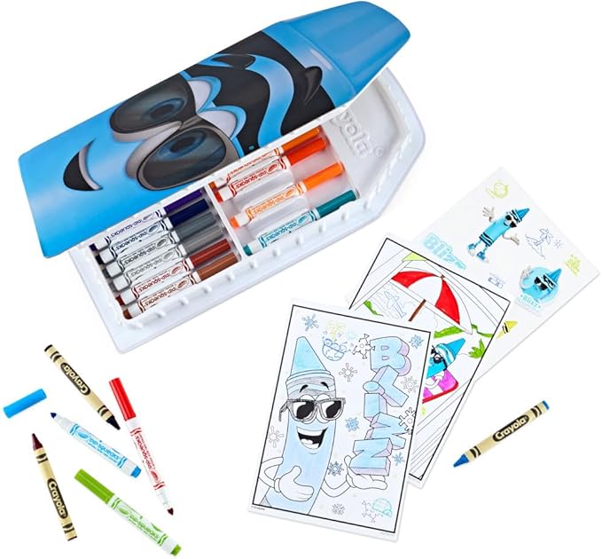 Crayola Coloring Set with Limited Edition Blue Art Case, Limited Edition Crayons, 50+ Pieces, Gifts for Kids