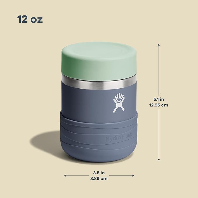 Hydro Flask Insulated Food Container - Snack Container for Kids and Lunch Box - 12 Oz Food Jar in Seaspray Blue