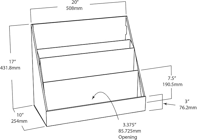 Classroom Keepers Sturdy Cardboard Book Shelf, 3-Tiered, Blue, 17" H x 20" W x 10" D, 1 Unit