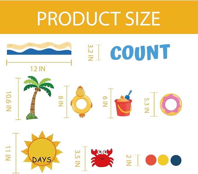 Countdown to Summer Bulletin Board Decoration Set, End of The Year Classroom Decor Hawaiian Luau Bulletin Board Border Tropical Palm Cutouts for Classroom Window Door Wall Home Office School 81Pcs