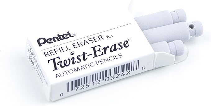 Pentel Refill Erasers Twist-Erase Series Pencils - Pack of 36 (E10)